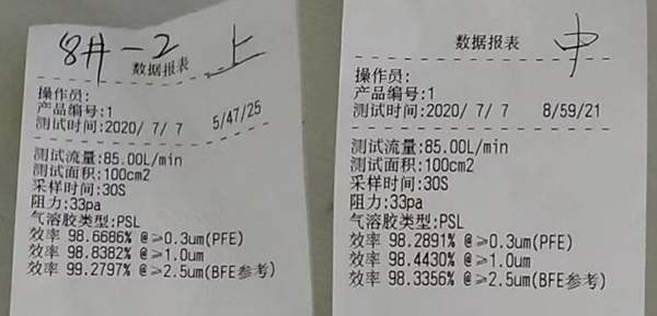 水洗三次前后濾效對(duì)比